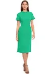 Maggy London Women's Ruffle Collar Slant Pocket Sheath Dress