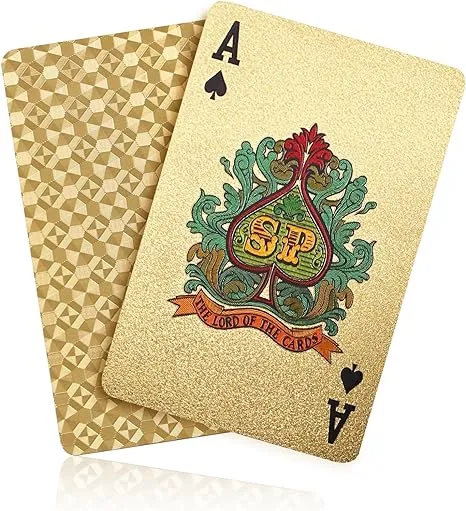 Waterproof Playing Cards, Plastic Playing Cards, Deck of Cards, Gift Poker Cards (Gold)