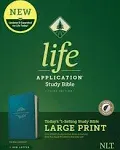 NLT Life Application Study Bible, Third Edition, Large Print (Leatherlike, Teal Blue, Indexed) [Book]