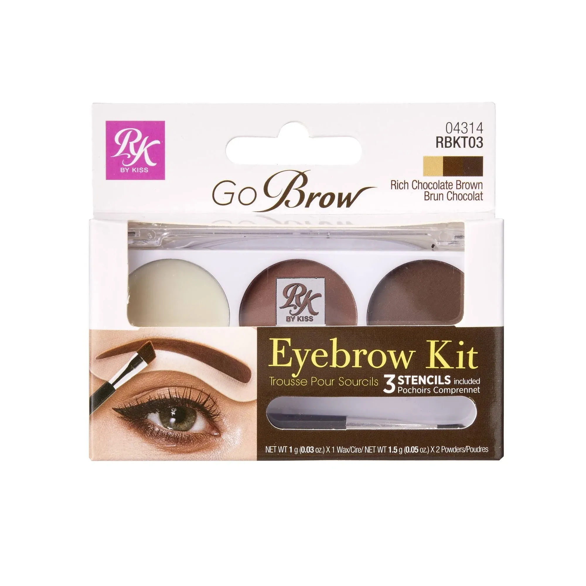 Ruby Kisses Go Brow Black Dark Brown Eyebrow Kit