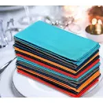 Ruvanti Multi Color Cloth Napkins 12 Pack 18x18 inch Durable Linen Napkins, Soft, Comfortable Reusable Fabric Napkins, Table Napkins/Cotton Dinner NA