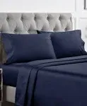 California Design den Luxury 1000 Thread Count Sheets Queen Size Set - 100% Cotton Sateen - Soft, Thick & Deep Pocket - Navy Blue