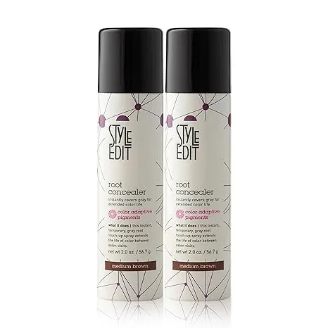 Style Edit Root Concealer Spray 2 oz Medium Brown