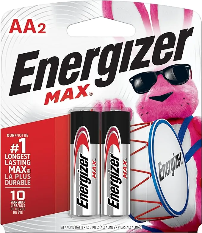 Energizer Max Alkaline Batteries, 1.5 V, AA - 2 batteries