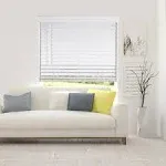 Arlo Blinds 2 inch Faux Wood Cordless Horizontal Blinds with Crown Valance, 35 inchw x 60 inchh, White, Size: 35W x 60H