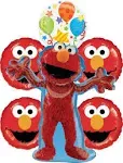 Elmo Birthday Party Supplies 6pc Balloon Bouquet Decorations