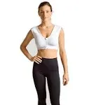 Tommie Copper Shoulder Support Comfort Bra w/Front Zipper, Size Large, White