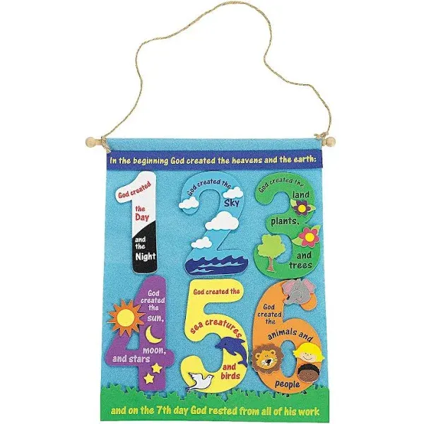 11 1/2 Seven Days of Creation Banner Foam Craft Kit - Makes 12