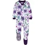 Burt's Bees Baby Girls' Pajamas, Zip Front Non-slip Footed Pjs, 100% Organic Cotton and Baby Sleepers