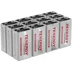 12-Pack, Tenergy 9V Lithium Battery, 1200mAh with 10 Years Shelf Life - [Non-Rechargeable]