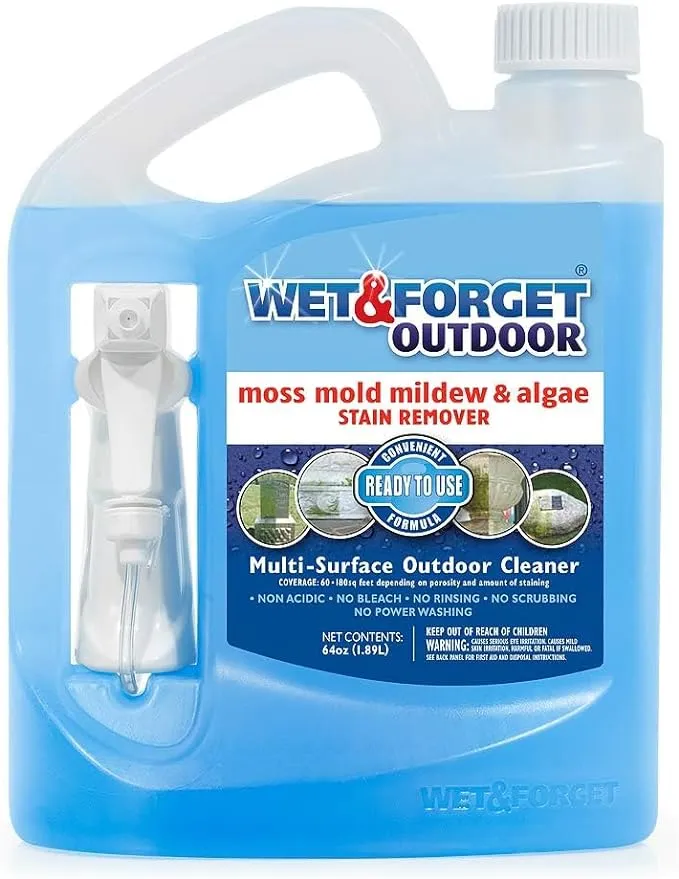 Wet & Forget Outdoor Ready to Use Mildew Stain Remover - 64 oz jug