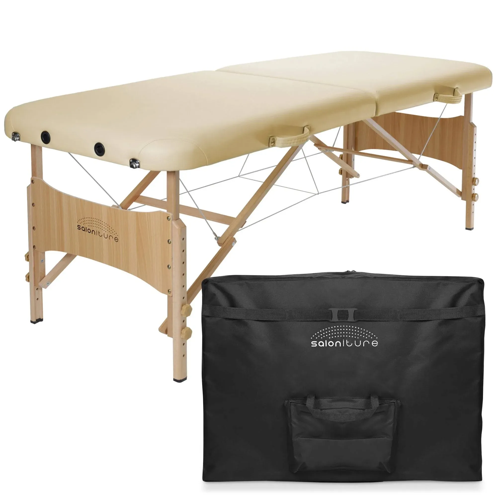 Folding Portable Massage Table - Cream