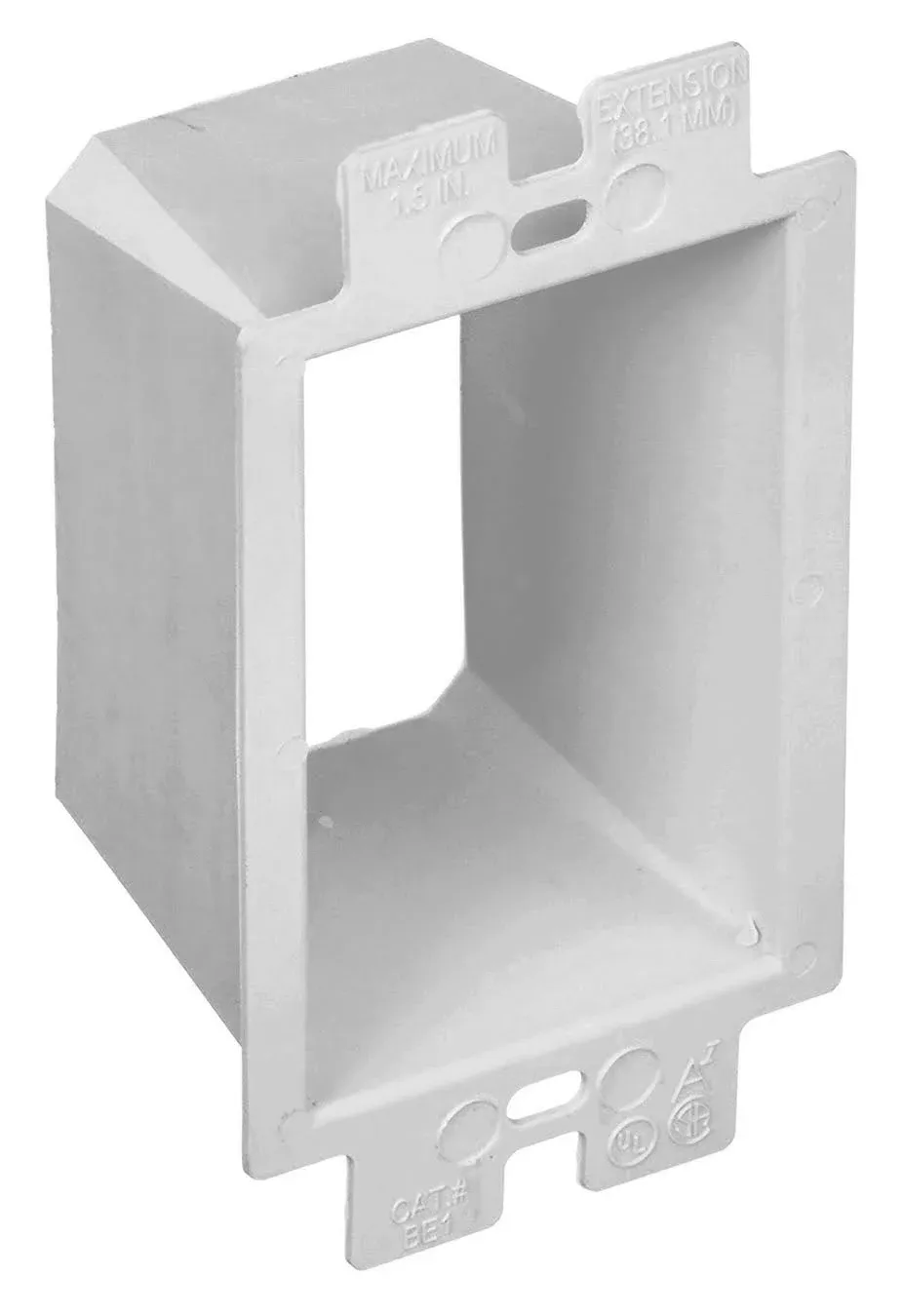 Arlington BE1-2 Electrical Outlet Box Extender, 1-Gang, White, 2-Pack