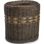 Drop-In Oval Wicker Waste Basket - Antique Walnut Brown