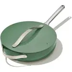 Caraway Home Kitchen Saute Pan 3Qt. Non-Stick Ceramic-Coated<wbr/>+Lid Cream Round 1Pc