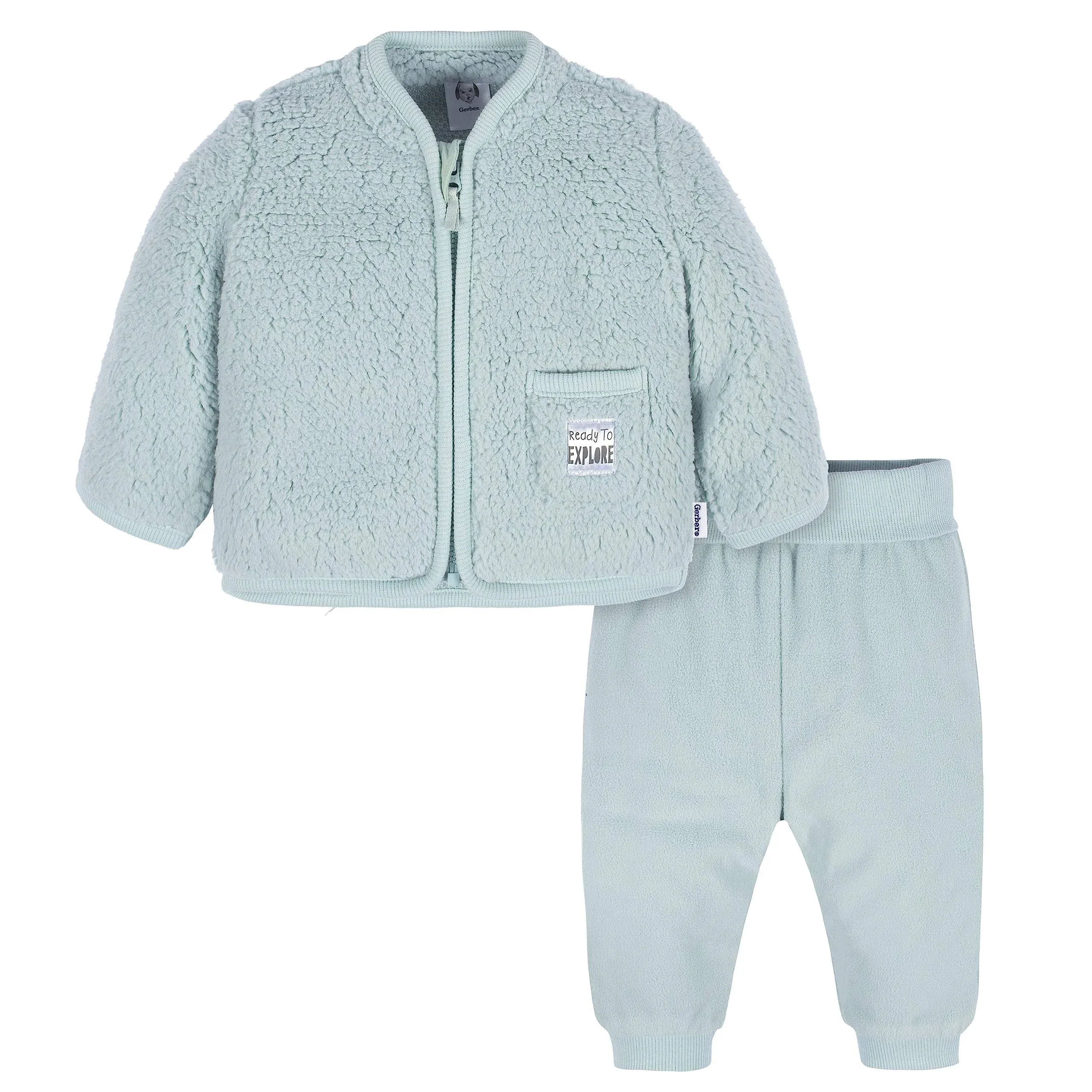 Gerber Baby Boys Toddler Sherpa Jacket & Jogger Pant Set