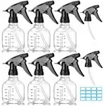 Youngever 6 Pack Empty Plastic Spray Bottles Spray Bottles for Hair and Cleaning Solutions