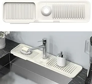 Kitchen Sink Splash Guard Behind Faucet 24 x 5.5 Inch, Toovem Faucet Handle D...