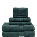 Madison Park Signature 800GSM 8-Piece Dark Green 100% Cotton Towel Set