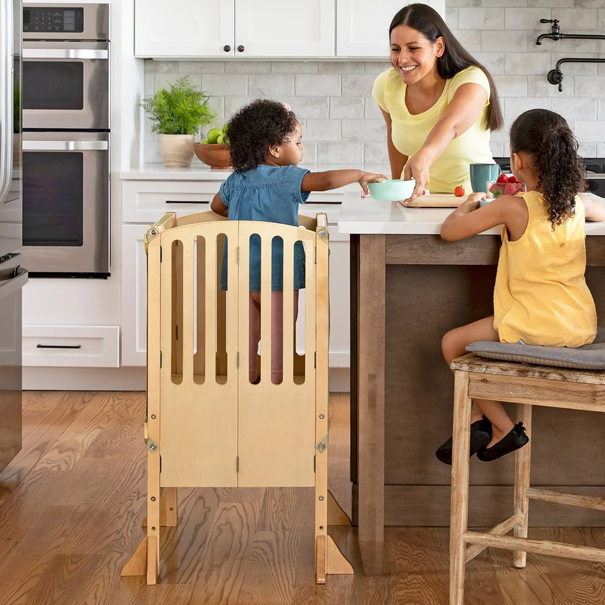 Guidecraft Contemporary Kitchen Helper Stool - Natural