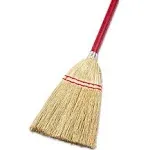 Boardwalk Lobby/Toy Broom, Corn Fiber Bristles, 39" Wood Handle, Red/Yellow