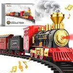 Train Set - Electric Train Toy for Boys Girls W/ Smokes, Lights &amp; Sound, Railway