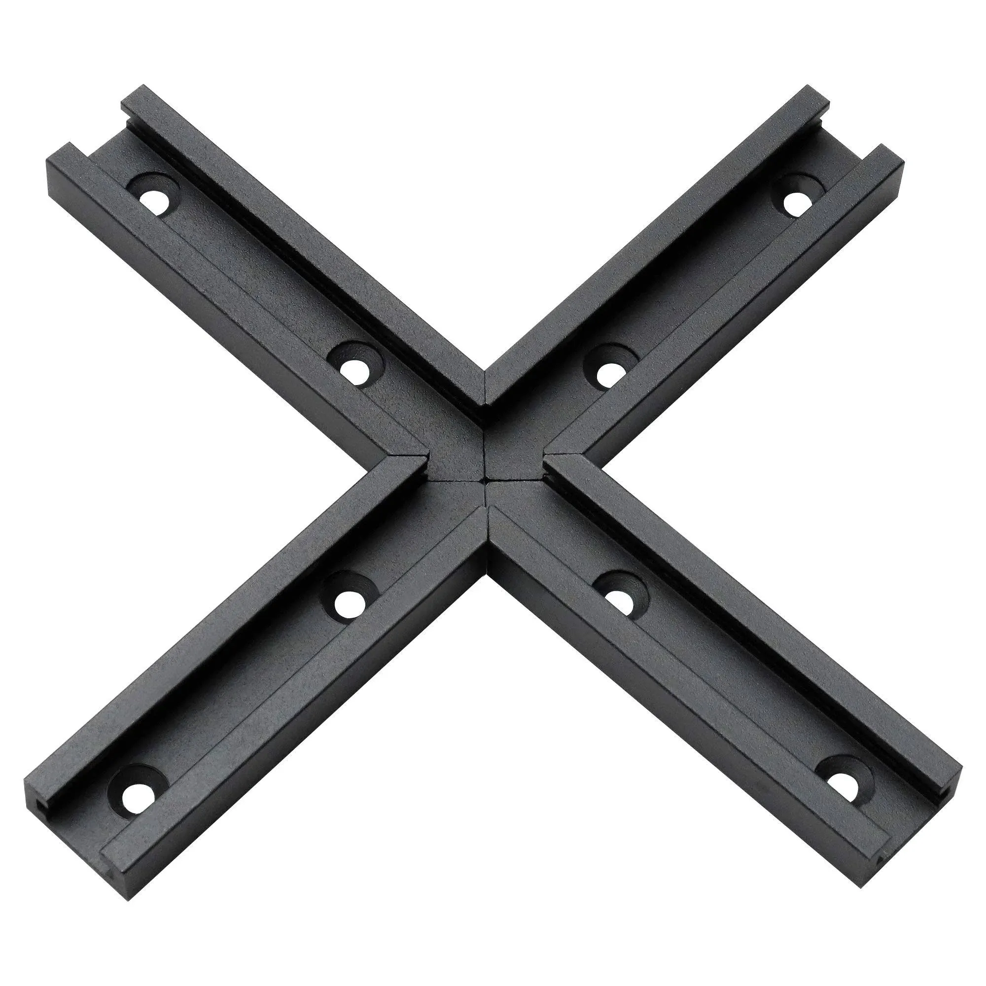 Aluminum T-Track 3" Intersection Kit –Double Cut Profile Universal with Predrilled Mounting Holes -Woodworking and Clamps -High Strength Aluminum Alloy 6063 -Fine Sandblast Anodized 1PK