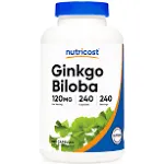 Nutricost Ginkgo Biloba 120mg, 240 Capsules - Extra Strength Ginkgo Biloba Extract - Gluten Free & Non-GMO