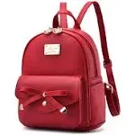 LEATHER Backpack Mini Backpack Purse For Women Red