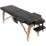 Yaheetech Adjustable Massage Bed 2 Sections Folding Massage Table Black