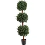 Romano 5 Foot Hedyotis Triple Ball Topiary Artificial Tree