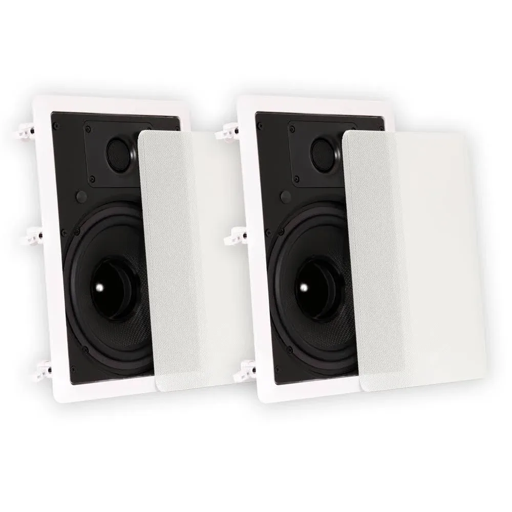 Theater Solutions TS80W in Wall 8" Speakers Surround Sound Home Theater Pair