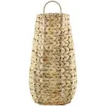 AuldHome Water Hyacinth Pocket Basket, Natural, 17 x 9 x 5 Inches