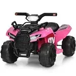 7.3 in. 12-Volt Kids ATV Quad Electric Ride On Car Toy Toddler with LED Light and MP3 Pink