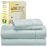 Everyday Soft Sateen Solid Sheet Set Queen / Seafoam / Sheet Set - 100% Cotton - 400 Thread Count