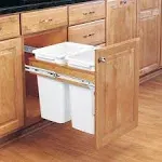 Wood Top Mount Pullout Double Trash/Waste Containers