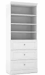 Bestar Versatile 36"W Engineered Wood Closet Organizer with Drawers in White