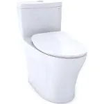 Toto Aquia IV One-Piece Elongated Dual Flush 1.0 and 0.8 GPF Universal Height, WASHLET+ Ready Toilet with Cefiontect, Cotton White- Ms646124cumfg#01