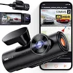 Vantrue N4 Pro 3 Channel 4K WiFi Dash Cam, STARVIS 2 IMX678 x PlatePix™ x HDR Night Vision, 4K+1080P+1080P Front Inside and Rear Car Camera, Voice Control, GPS, 24H Parking Mode, Support 512GB Max