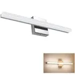 Vanity Light 12W 19.88inches LED 4000K Natural White Acrylic Chrome Rectangle Tube for Bathroom Vanity Light Bedroom