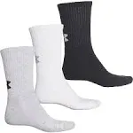 Under Armour Cotton 3Pk Crew Socks, True Gray Heather,Black,<wbr/>White, Size Large