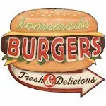 Open Road Brands Homemade Burgers Embossed Tin Sign