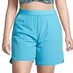 Lands' End Women's Plus Size 9" Quick Dry Modest Swim Shorts with Panty - 22w - Turquoise