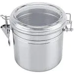 Stainless Steel Airtight Canister for Kitchen, Large Flour Coffee Bean Tea Cereal Sugar Cookie Metal Food Storage Canisters with Clear Lid and