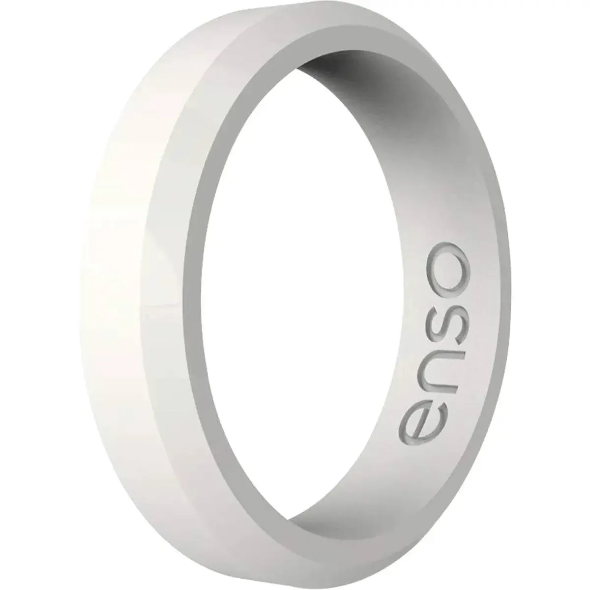 Enso Rings Thin Bevel Series Silicone Ring - White