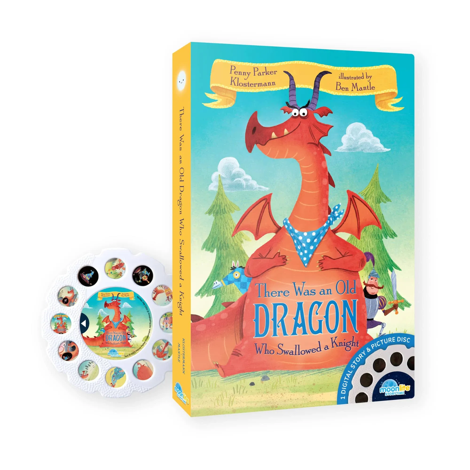 Moonlite Storytime There was an Old Dragon Who Swallowed a Knight Storybook Reel, A Magical Way to Read Together, Digital Story for Projector, Fun Sound Effects, Learning Gifts, Kids Ages 1 and Up