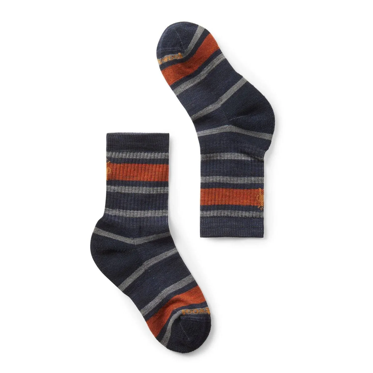 Smartwool Kids ' Hike Light Cushion Striped Crew Socks - Deep Navy