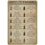 12x8 Inches Metal Tin Signs Candle Color Meanings Witch Reproduction Metal Tin S