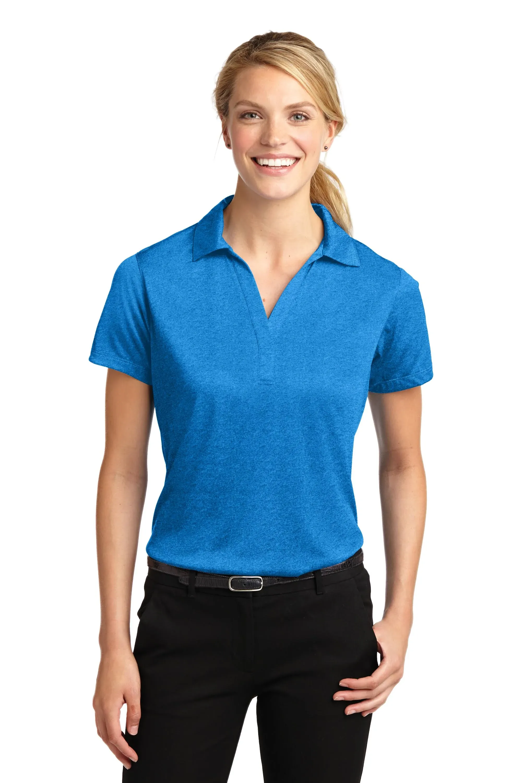 Sport-Tek LST660 Ladies Heather Contender Polo - Blue Wake Heather - S