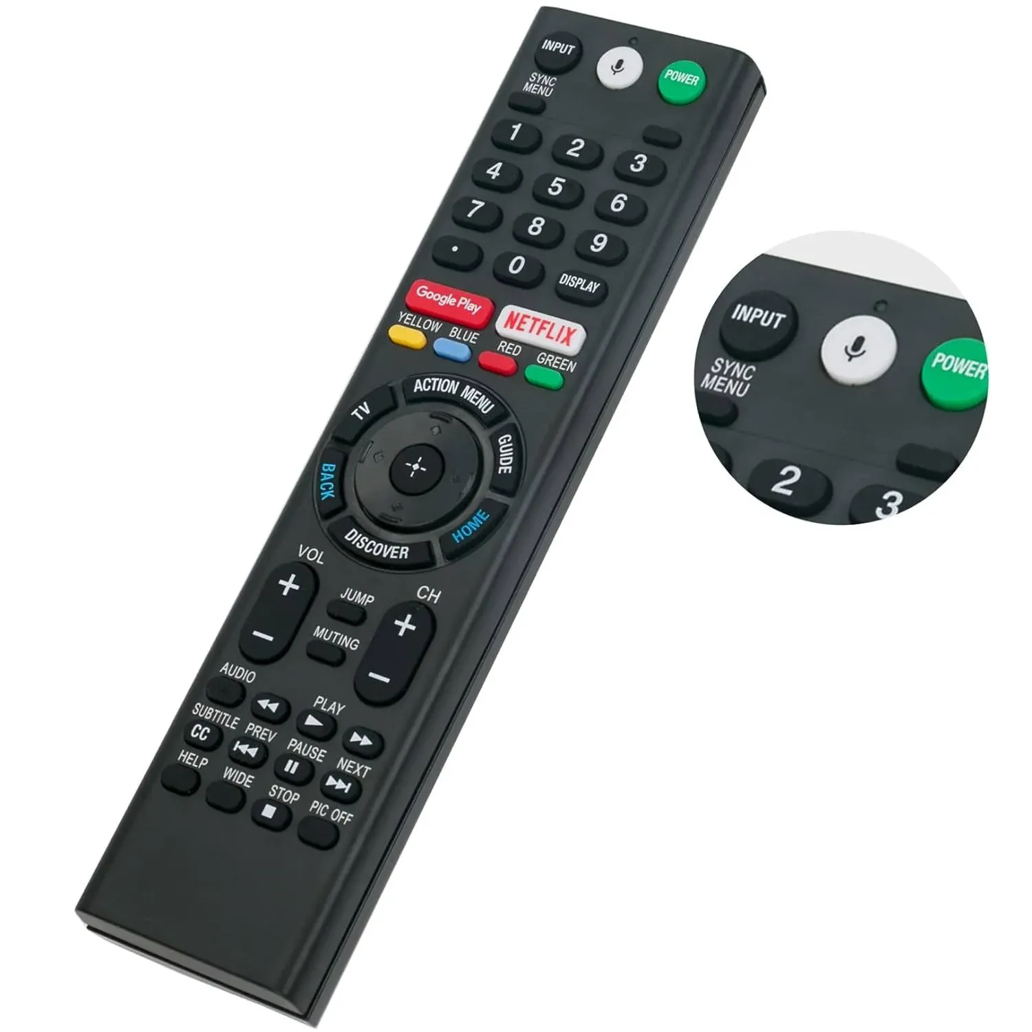 Zell RMF-TX300U Replace Voice Remote Control with Mic Fit for Sony 4K Smart LED ...